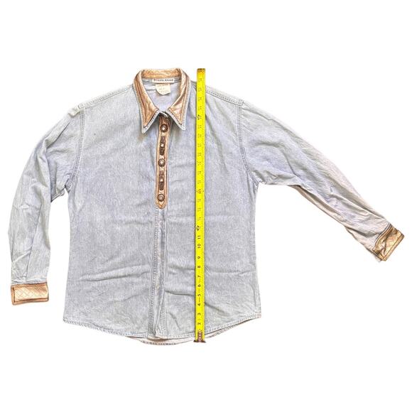 Vintage Denim Shirt – Rhinestone Buttons Western Style - Picture 6 of 9